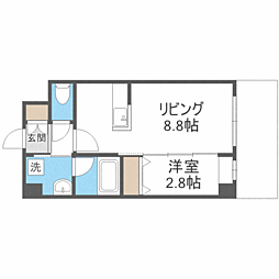 アルティザ平尾 1LDKの間取図画像