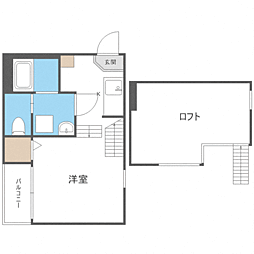 ハイクレスト名島 1Kの間取図画像