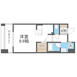 エンクレスト呉服町 ワンルームの間取図画像