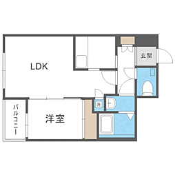 リアンレガーロ博多ステーション 2Kの間取図画像