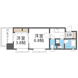 アクタス博多5タワー 2Kの間取図画像