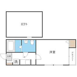 リッツ 1Kの間取図画像
