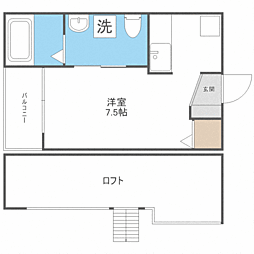レガシィ井尻 ワンルームの間取図画像