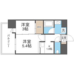 エンクレスト博多駅前ART 2Kの間取図画像