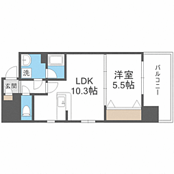 アソシアグロッツォタイムズスイート博多 1LDKの間取図画像