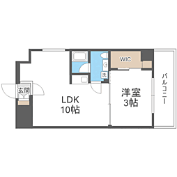アイ・セレブ箱崎駅前 1LDKの間取図画像