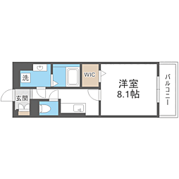 APL-tage西新 1Kの間取図画像