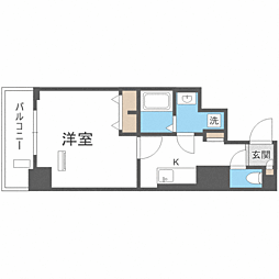 ピタゴラ箱崎 1Kの間取図画像