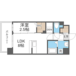 MODERNPALAZZO博多FRONT 1LDKの間取図画像