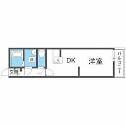 ヨーロピアン今宿 1DKの間取図画像
