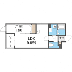 アヴァンセ千早 1LDKの間取図画像