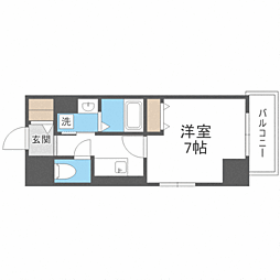アルファレガロ大橋 1Kの間取図画像