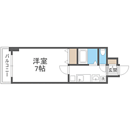 エステムコート博多駅前アヴェール 1Kの間取図画像