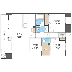 S-RESIDENCE愛宕SOUTH 3LDKの間取図画像