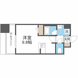 エンクレスト博多スタイル ワンルームの間取図画像