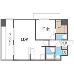 エンクレスト博多イーストパーク 1LDKの間取図画像