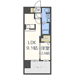 グランフォーレ博多駅東プレミア 1LDKの間取図画像