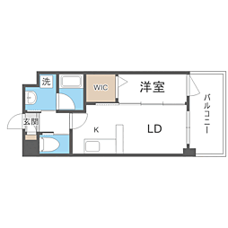 ATRIOFLATS大楠 1LDKの間取図画像