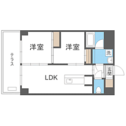 庭園レジデンス西館 2LDKの間取図画像