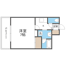 DSTOWER大博通り 1Kの間取図画像
