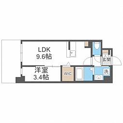 グランミレ薬院 1LDKの間取図画像