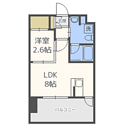 ドゥーエ赤坂 1LDKの間取図画像
