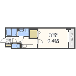 リヴィエールシャン豊 1Kの間取図画像
