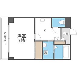 SOLEIL ATAGO 1Kの間取図画像