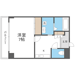 SOLEIL ATAGO 1Kの間取図画像