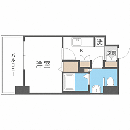 エンクレスト香椎 1Kの間取図画像