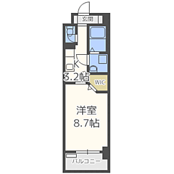 アコールアネックス 1Kの間取図画像
