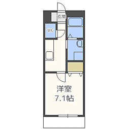 アライブパレス元浜 1Kの間取図画像