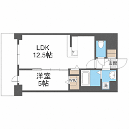 ヴィッラアプリーレ西新南 1LDKの間取図画像