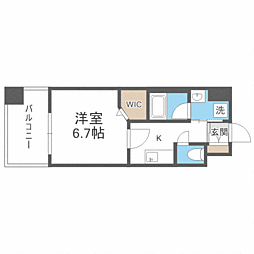 エンクレスト博多イーストパーク 1Kの間取図画像