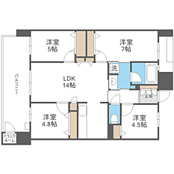 S-RESIDENCE愛宕SOUTH 4LDKの間取図画像