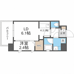 レジデンス百年橋リバーサイド 1LDKの間取図画像