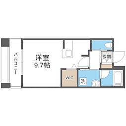 エンクレスト呉服町 ワンルームの間取図画像