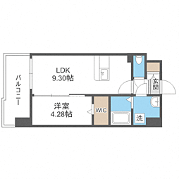 モダンパラッツオ博多リバー2 1LDKの間取図画像