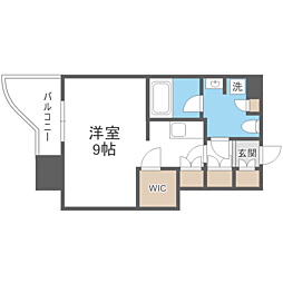パークアクシス博多 ワンルームの間取図画像