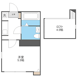 stage千代2 1Kの間取図画像