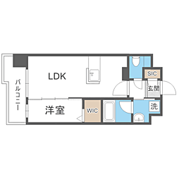福岡市南区那の川2丁目マンション 1LDKの間取図画像