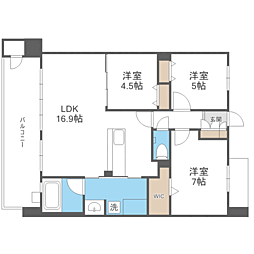 S-RESIDENCE愛宕SOUTH 3LDKの間取図画像