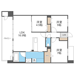 S-RESIDENCE愛宕SOUTH 3LDKの間取図画像