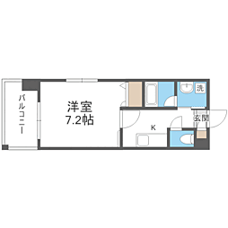 レジディア博多2 1Kの間取図画像