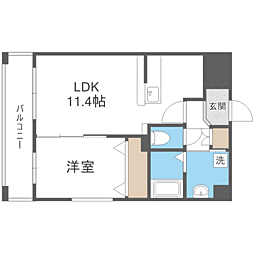 LIBTH博多駅南2 1LDKの間取図画像