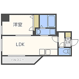 リバティ神屋 1LDKの間取図画像
