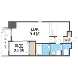 Axion大橋Sirius 1LDKの間取図画像