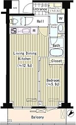 PRIME URBAN 東中野 COURT 1階1LDKの間取り
