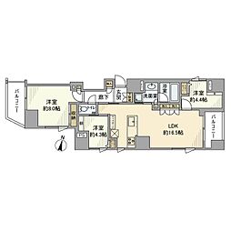 GREEN PARK 文京白山 3階3LDKの間取り