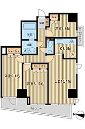 KDXレジデンス千駄木 3階2SLDKの間取り